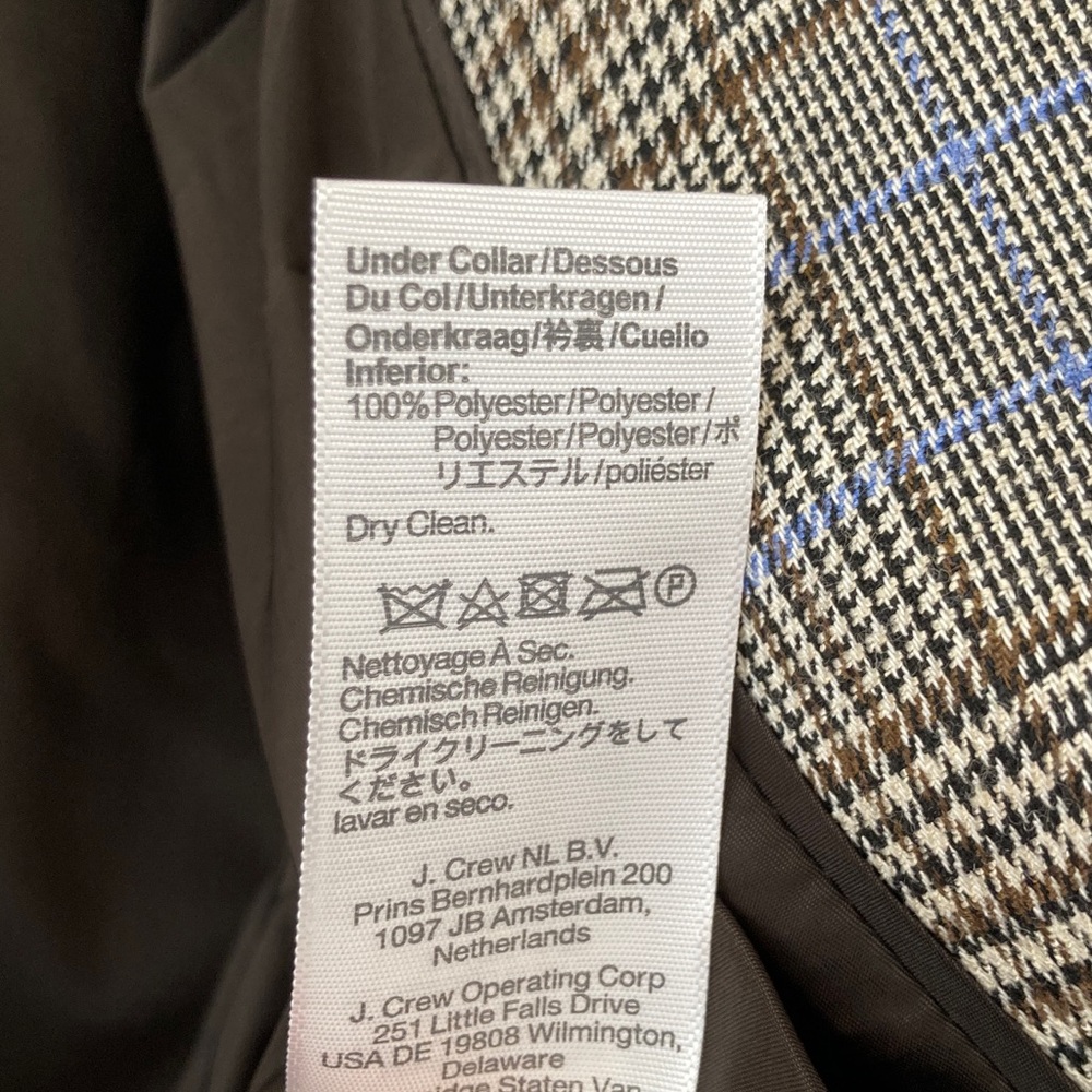 Madewell Italian Wool Fabric Houndstooth Plaid Blazer w/Contrast Felted Collar - Picture 16 of 16